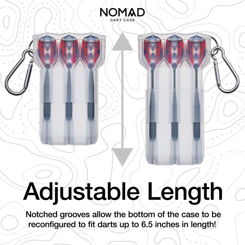 Casemaster by GLD Products Nomad Adjustable Dart Case Clear with Carabiner - Fits Steel and Soft Tip Darts up to 6.5 inches - Image 4